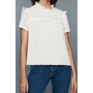 Maje Preppy White pressed shirt with ribbon back